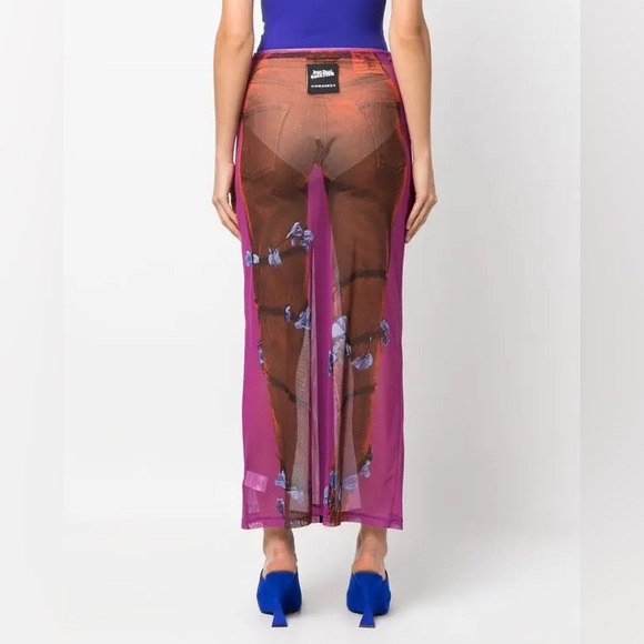 Y/Project x Jean Paul Gaultier Edition Trompe L’Oeil Sheer Maxi Skirt IT38/Small - Picture 4 of 7